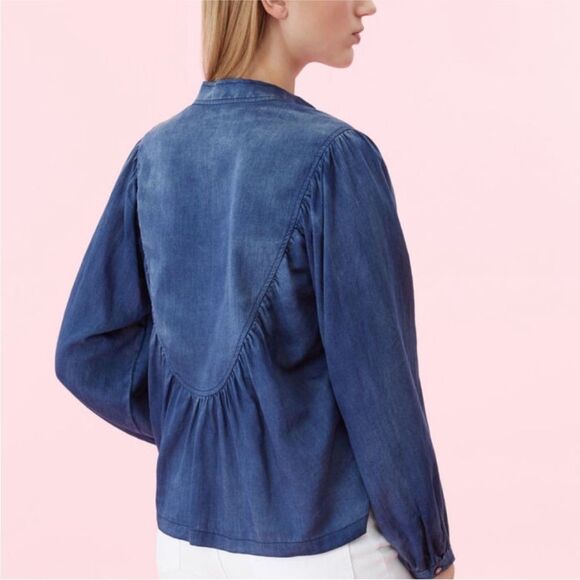 Rebecca Taylor Blue Denim Top - Picture 2 of 8